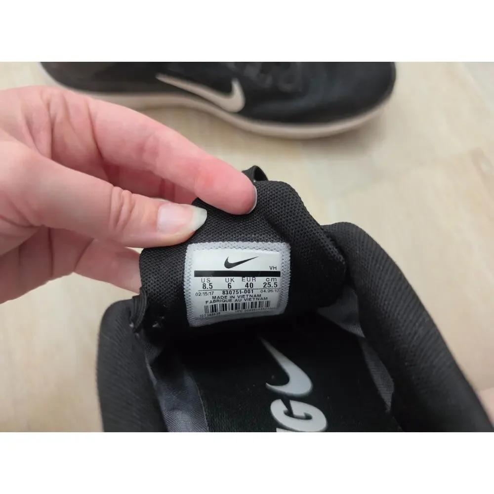 Nike Flex 2016 Run Running Shoes Womens Size 8.5 Black White Sneakers 830751-001